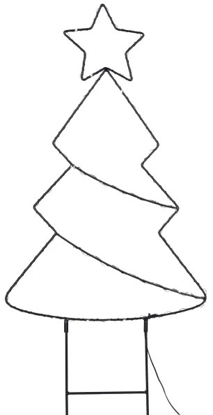 Brilagi - Pom de Crăciun luminos pentru exterior, LED, alimentare 3xAA, IP44, 68x29 cm