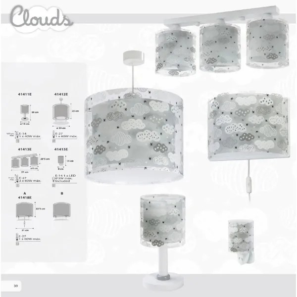 Dalber D-41415E - Lampă LED de priză CLOUDS 1xE14/0,5W/230V
