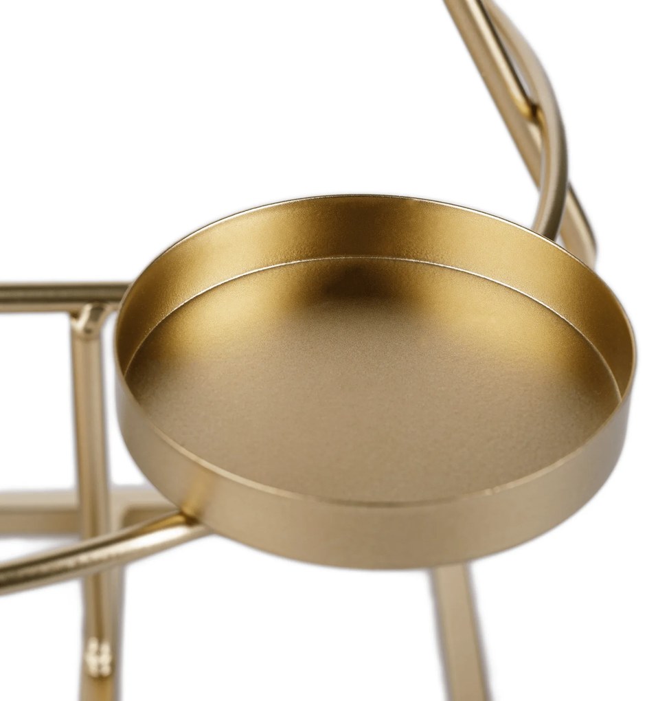 Coroană de Advent, aurie, metalică, BASIL