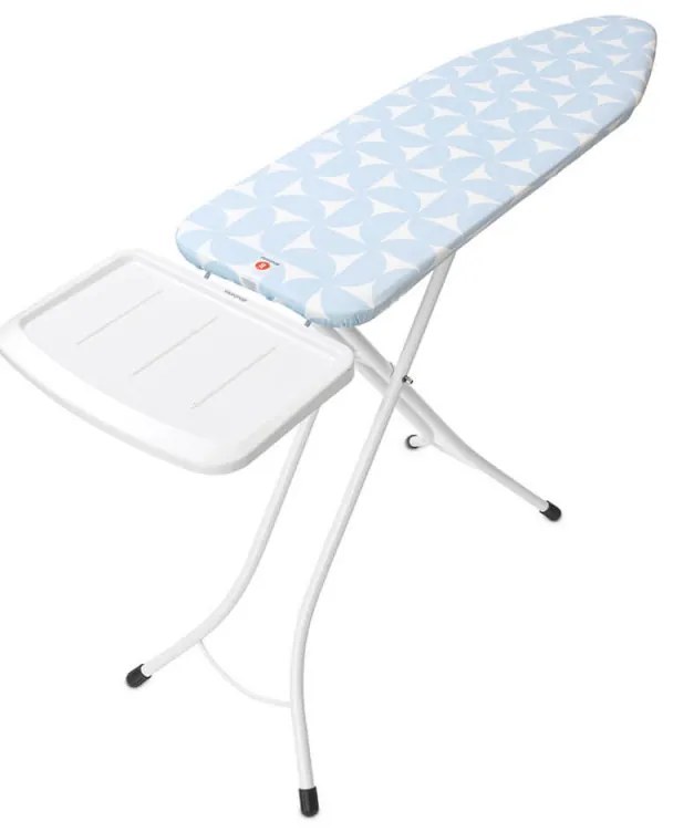 Masa de calcat Brabantia B 1005619, 124x38 cm, 7 pozitii de reglare, Suport generator de abur, Albastru deschis