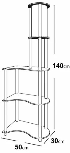 Lampadar cu rafturi 1xE27/40W/230V 140 cm negru/maro