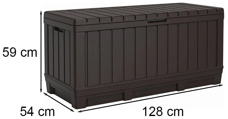 Cutie de depozitare pentru grădină din plastic Kentwood, 350 l, maro