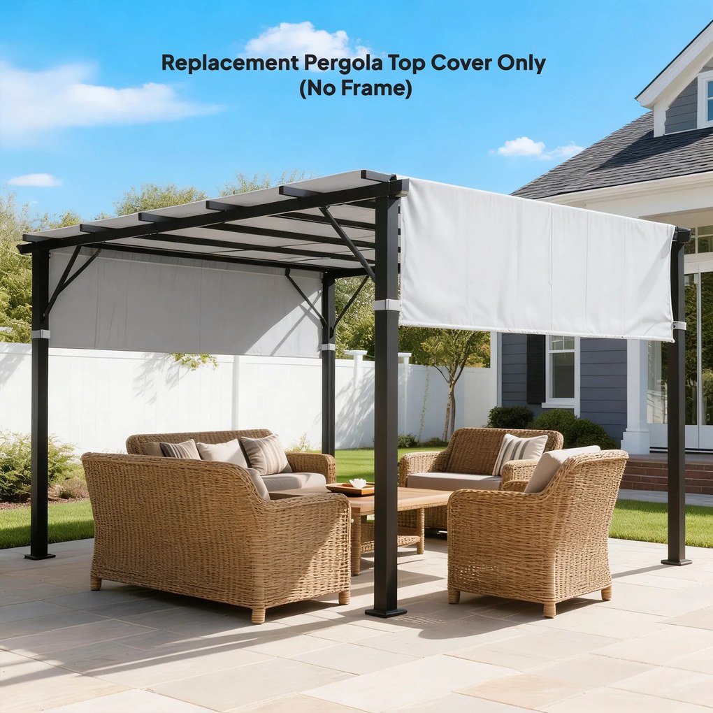 Outsunny 2 Bucăți Husă de Schimb pentru Pergolă, Protecție UV, Ușor de Montat, pentru Pergolă 3x3 m, Gri | Aosom Romania