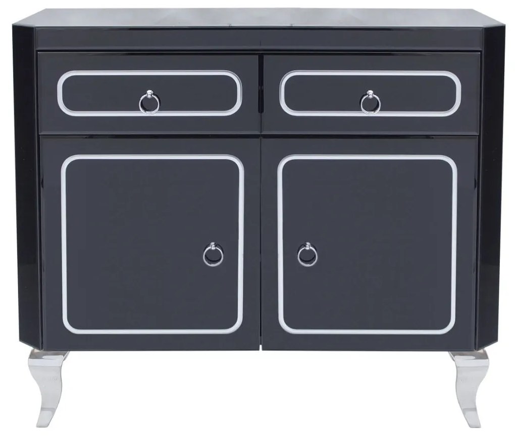 Comoda Marina negru/silver – H78 cm