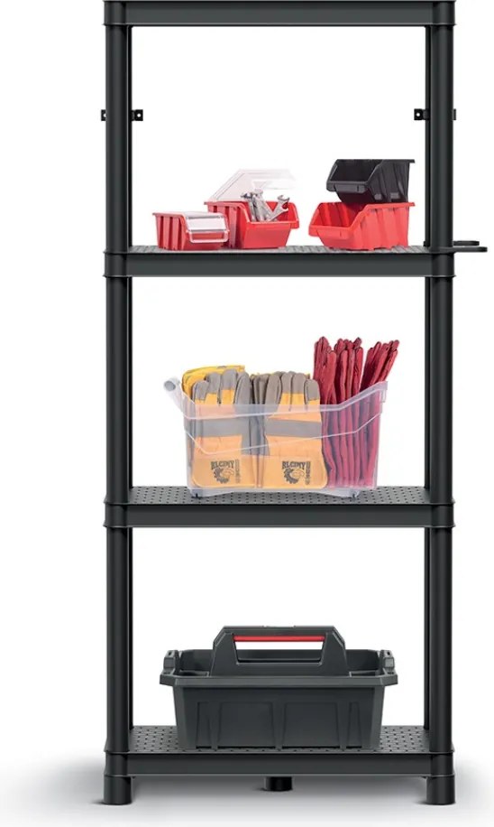 Prosperplast Raft pentru atelier STACKARO SOLID SMALL, 58x28x131,5cm, negru