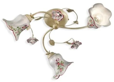 Lustra aplicata cu flori ceramice in stilul clasic Florentin PISA 3L
