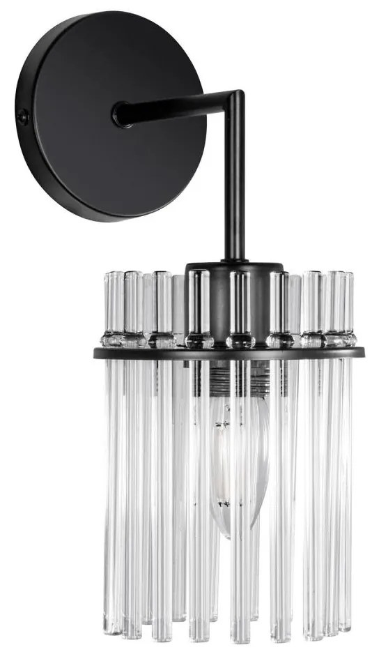 Lampă de perete 1xE27/60W/230V negru/transparent