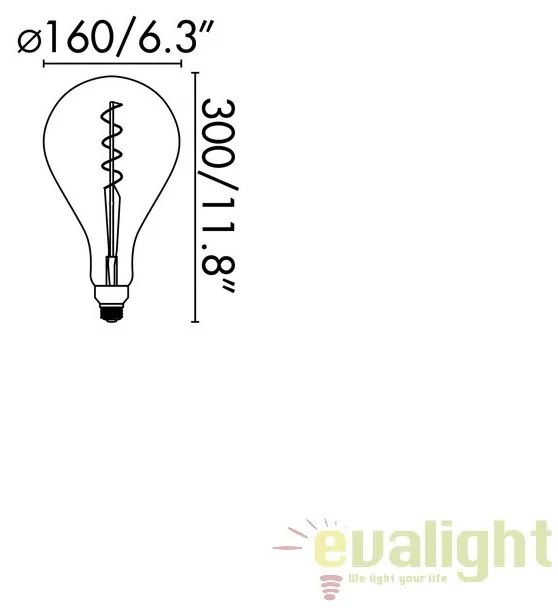 BEC filament LED dimabil decorativ 5W E27 A160 2000K lumina calda AMBER 17447