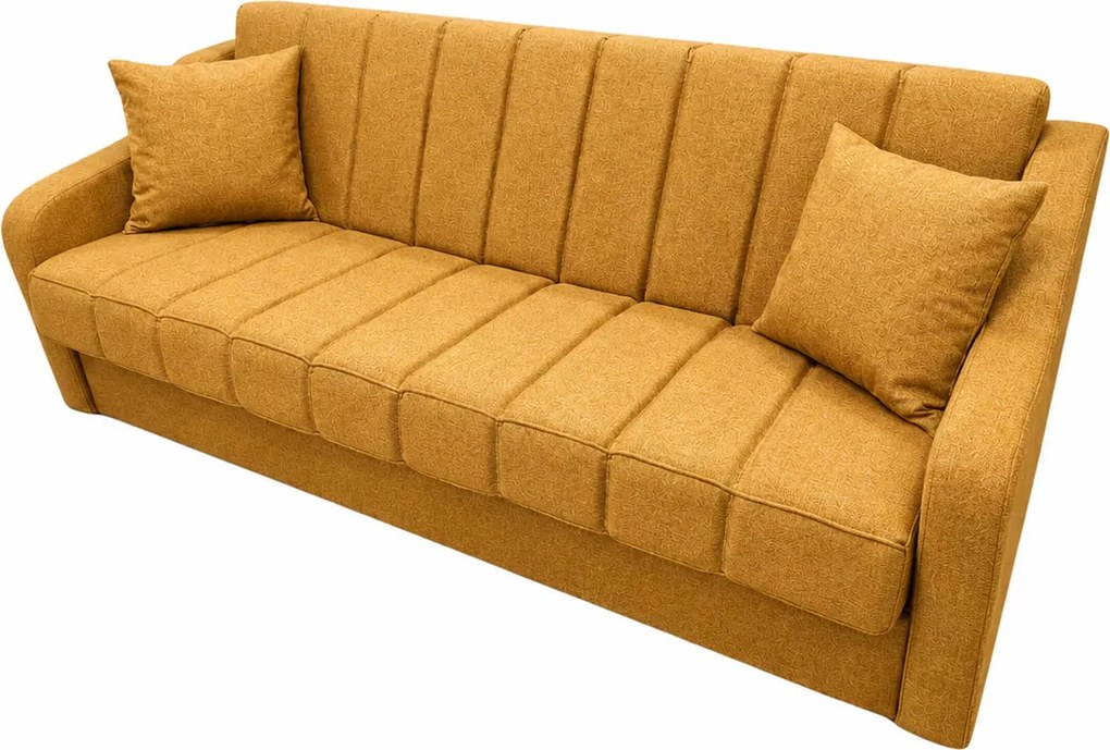 Canapea ALEX extensibila, 3 locuri, cu lada de depozitare, stofa bej, 220x90x90 Bej