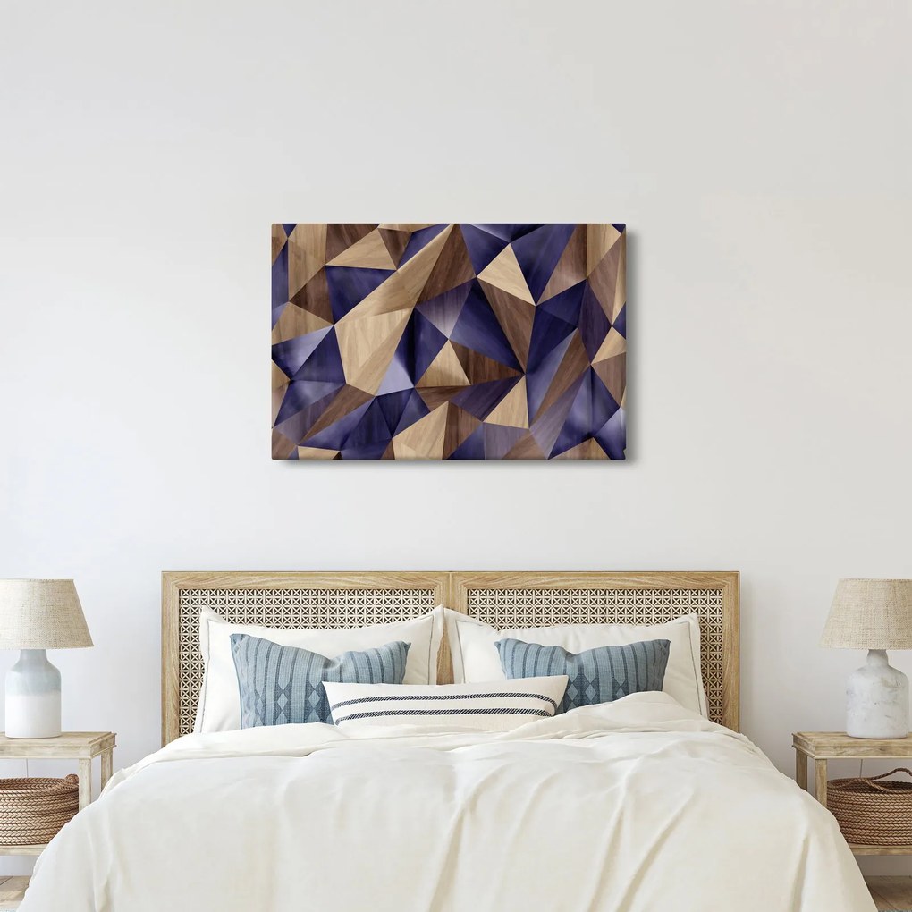 Tablou - 3D triunghiuri de lemn (90x60 cm)