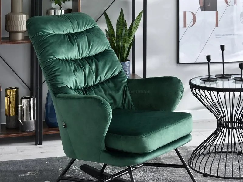 Fotoliu Lusil (verde + negru). Promo -16%. 1110285
