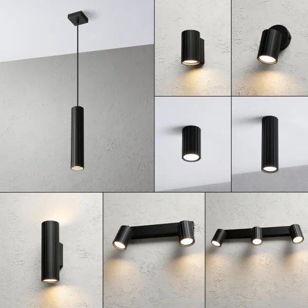 Brilagi - Lustră CRISPINA pe cablu 1xGU10/10W/230V neagră