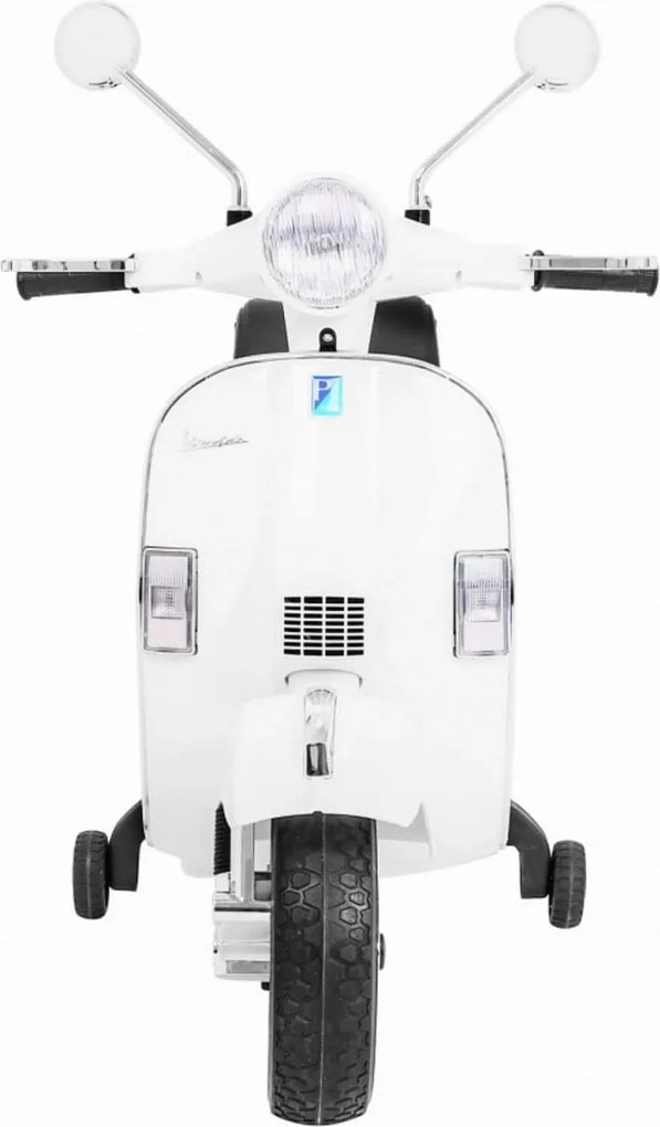 Motocicleta Electrica cu Acumulator Pentru Copii NOVOKIDS™ Vespa Premium Retro Scooter, Pornire la cheie, 3-8 ani, Max 30 kg, Cu Melodii si Lumini