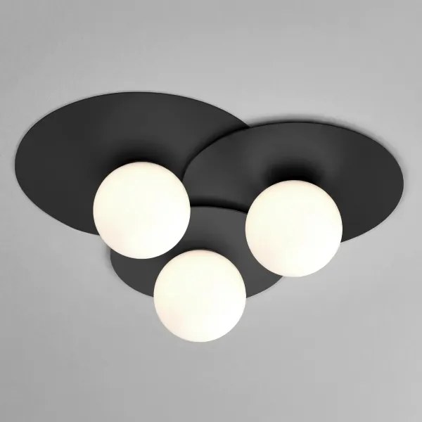 Plafonieră FLAT 3xE27/15W/230V 55x60 cm neagră