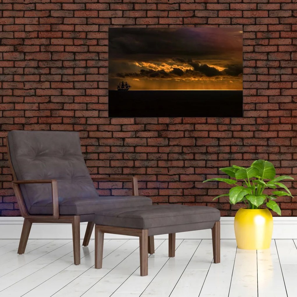 Tablou unei vele în apus de soare (90x60 cm)