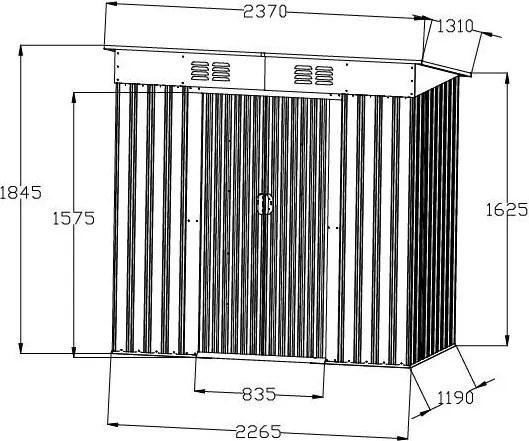 Căsuță de grădină pentru unelte Avenberg 2.4 x 1.3 m ANTRACIT F1