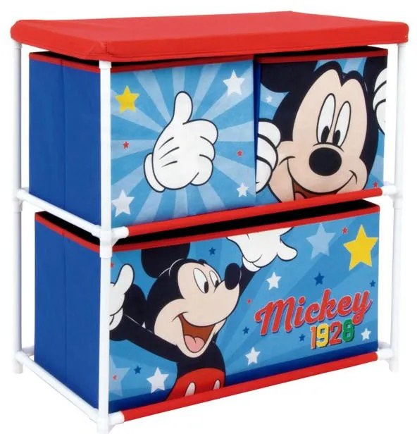 Disney Mickey Star Suport de depozitare pentru jucării cu 3 compartimente 53x30x60 cm