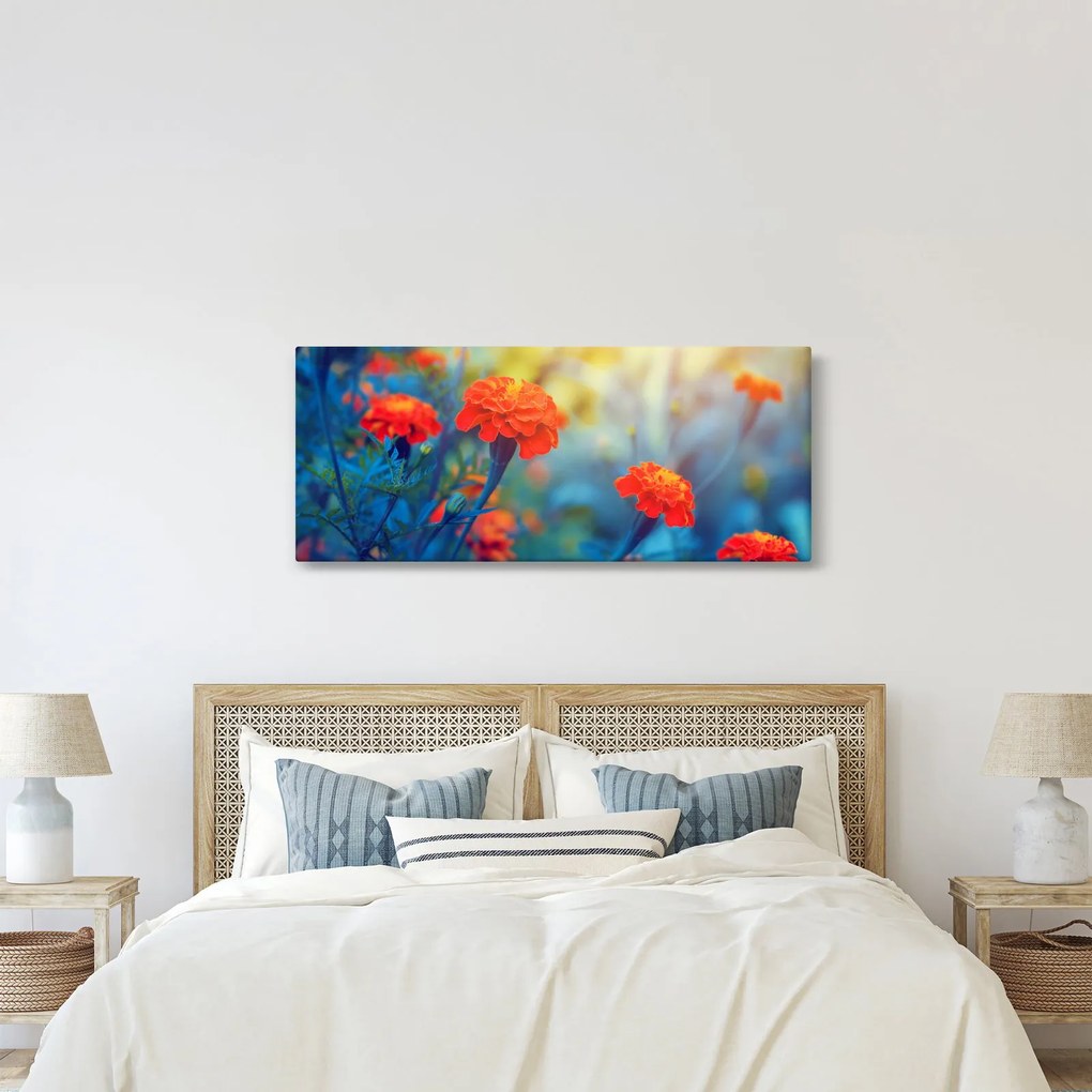 Tablou - Flori portocalii (120x50 cm)