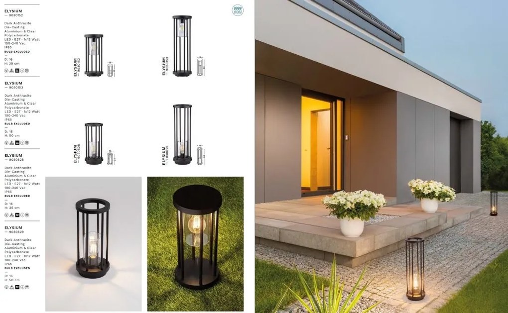 Stalp iluminat exterior ELYSIUM H-50cm
