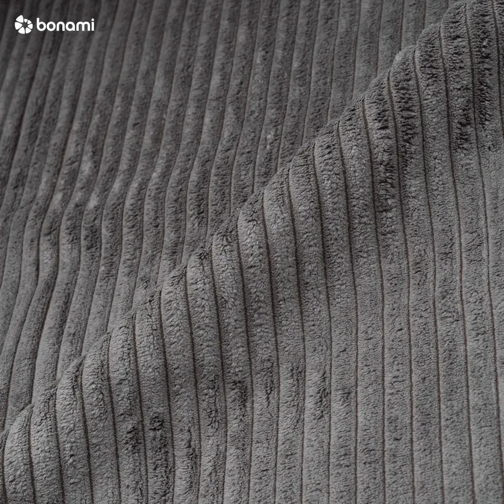 Modul pentru canapea gri închis cu tapițerie din catifea reiată (cu colț variabil) Nihad modular – Bobochic Paris