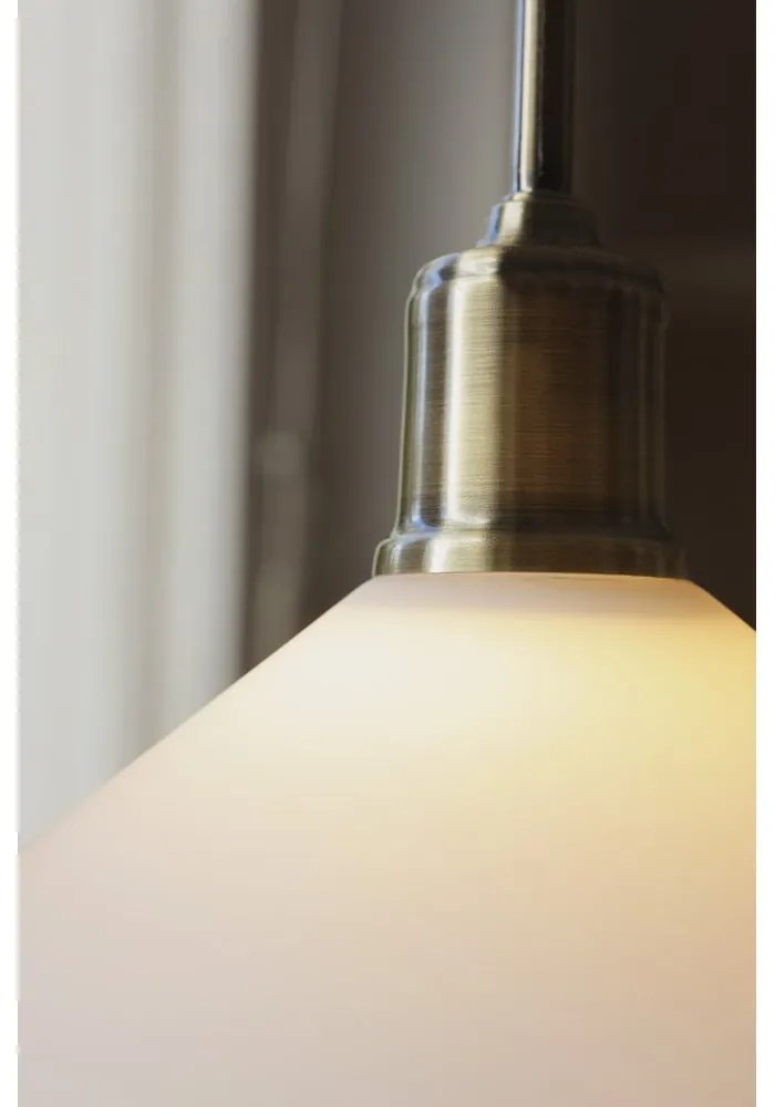 Lustră albă/alămie cu abajur din sticlă ø 25 cm Vela – Markslöjd