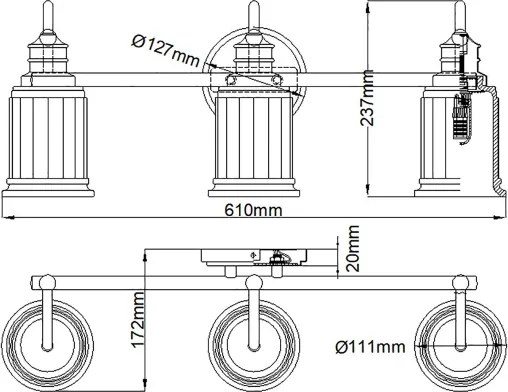Quoizel QZ-SWELL3-PC-BATH-LED Aplica de perete pentru baie SWELL 3xG9/3W/230V IP44 crom