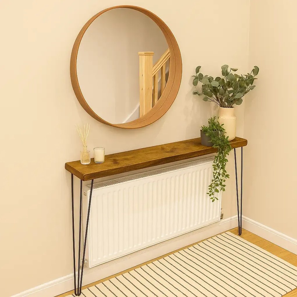 Masuta hol intrare, suport calorifer, seria A-620,lemn, Homs, 115 x 19 x 85cm,30171