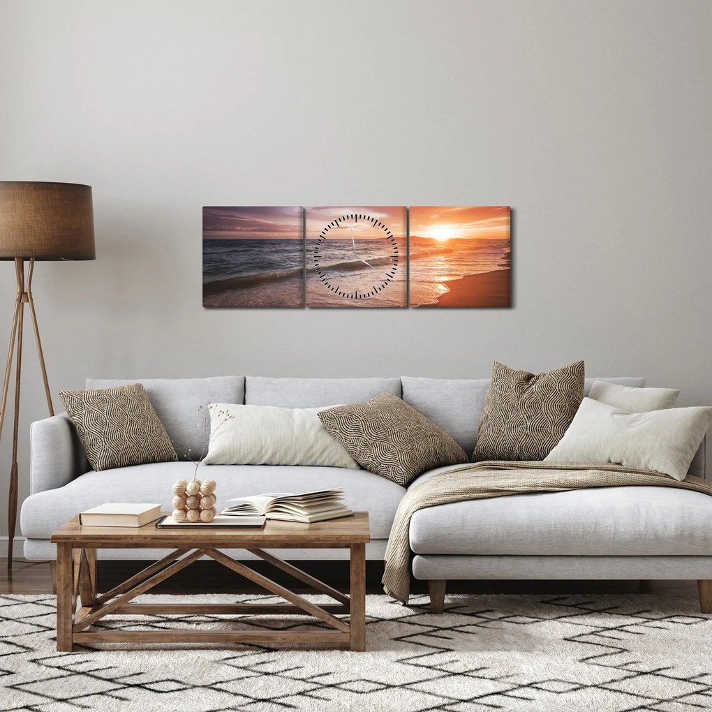 Tablou - Apus de soare în Thailanda (cu ceas) (90x30 cm)