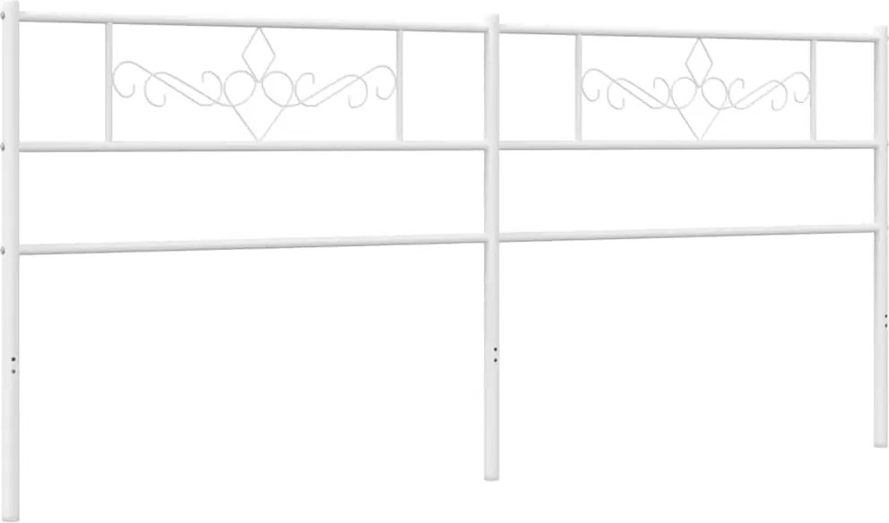 vidaXL Tăblie de pat de schimb metalică, alb, 193 cm