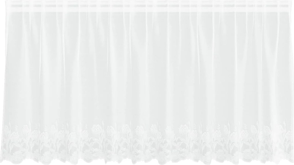 vidaXL Cortină din Dantelă cu perdele Alb 120 x 300 cm Poliester