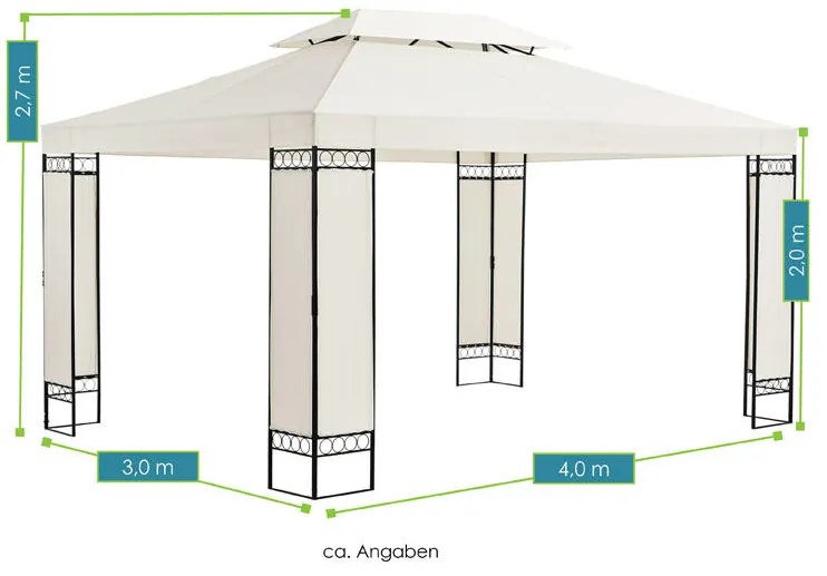 Cort de grãdinã "Capri" 3 x 4 m crem