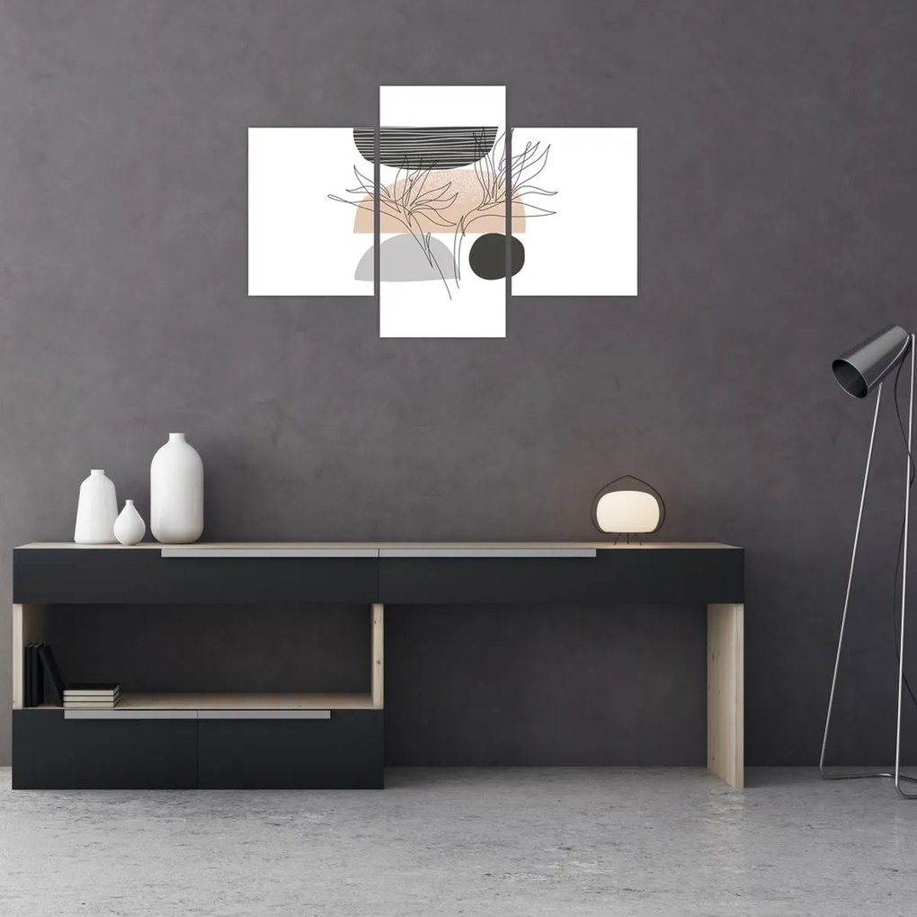 Tablou - Linie de artă flori N⁰2 (90x60 cm)