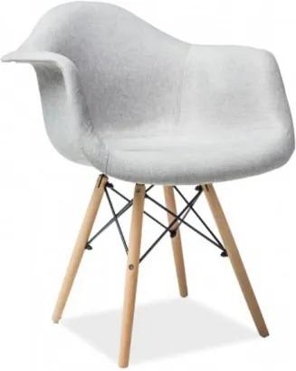 Scaun tapitat cu stofa, cu picioare din lemn Bono Grey, l63xA46xH80 cm