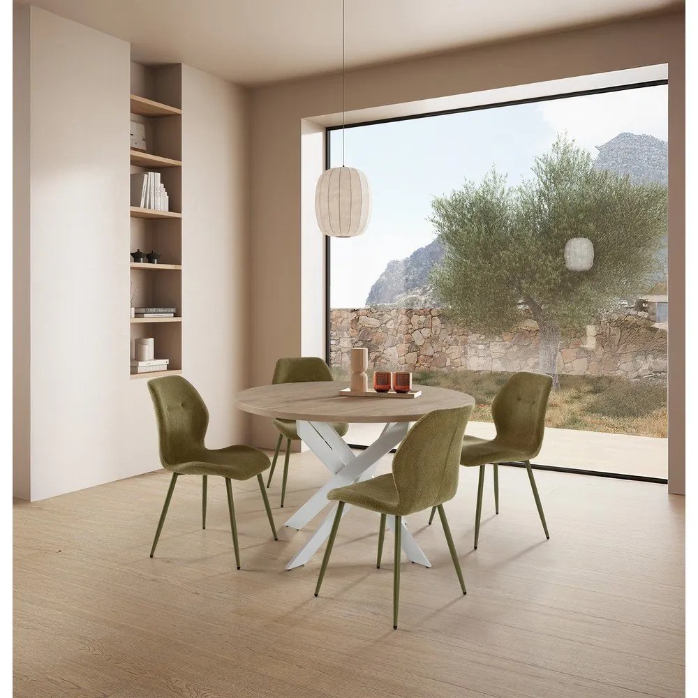 Scaune de dining verzi 4 buc. tapițate Ansu – Marckeric
