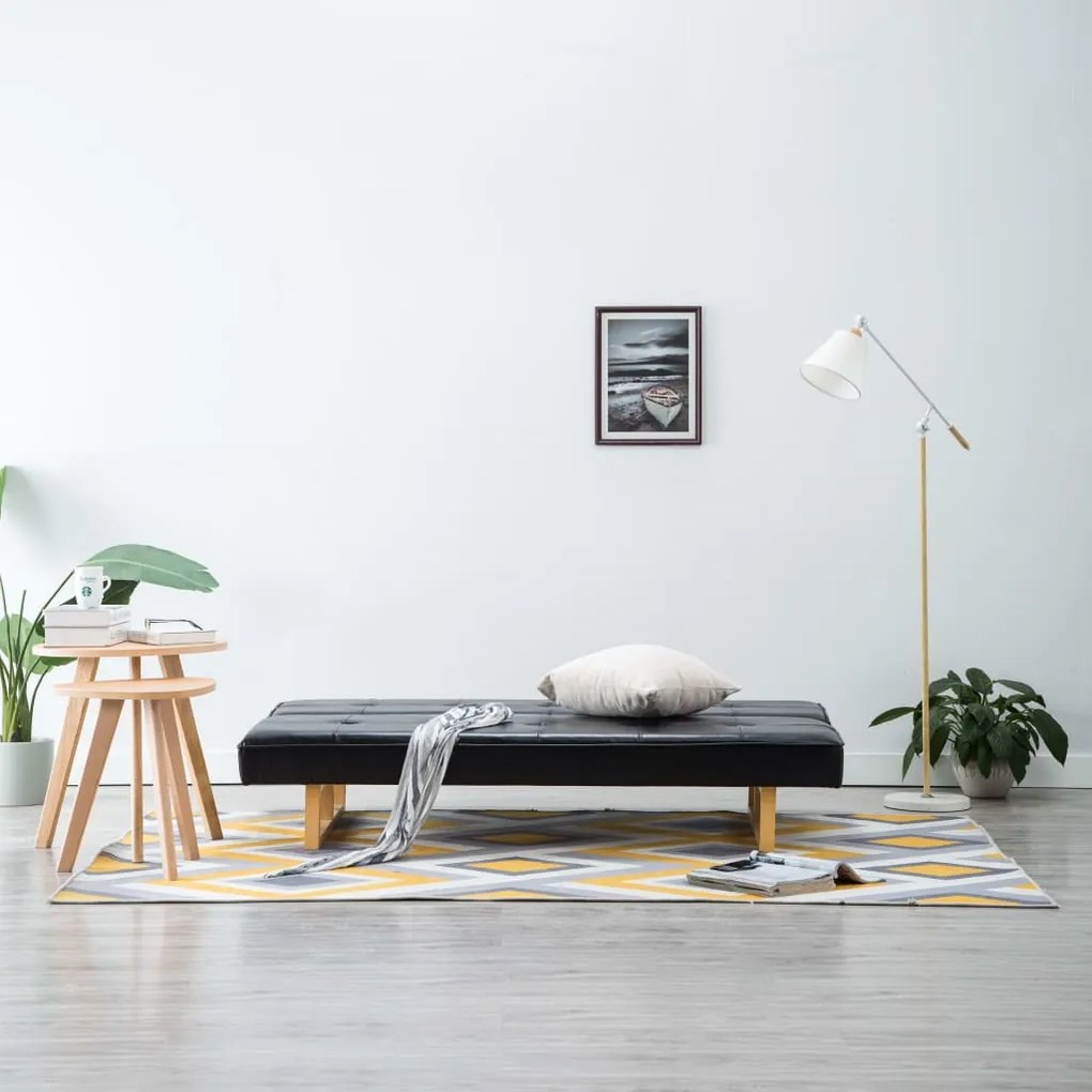 247026 vidaXL Canapea extensibilă, piele artificială, negru