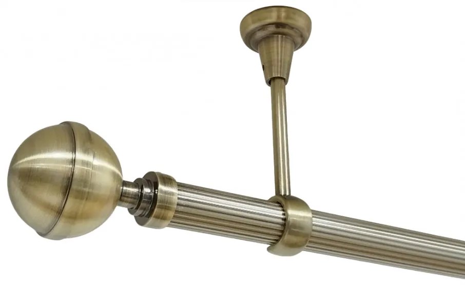 Galerie tavan fara inele KULA LUX striat /25 - aur antic (Alege marime: 280 cm)