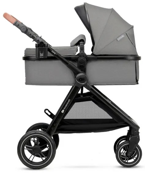 Cărucior de copii combinat 3 în 1 KINDERKRAFT ESME Moonlight grey + scaun auto MINK PRO