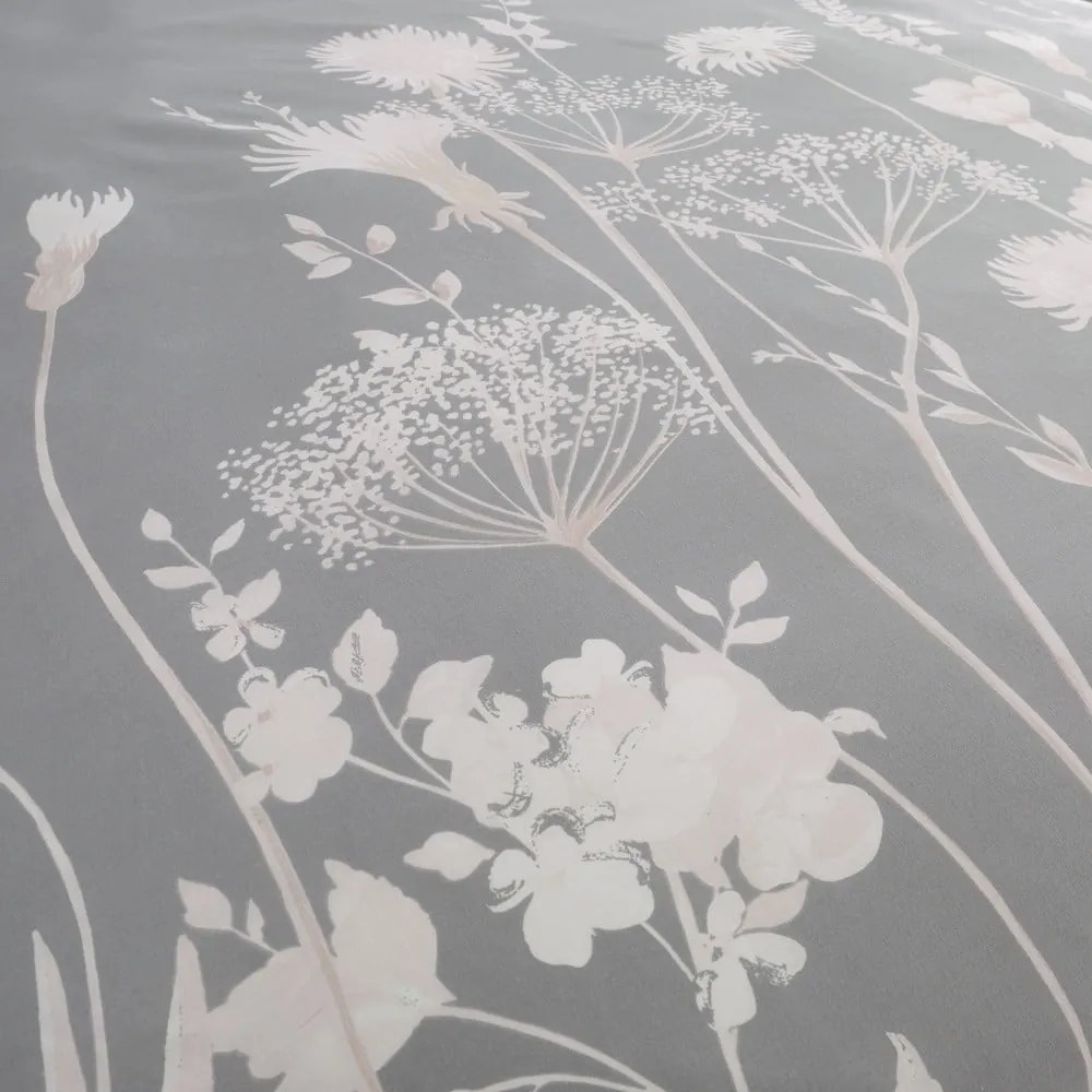 Lenjerie de pat gri pentru pat de o persoană 135x200 cm Meadowsweet Floral – Catherine Lansfield