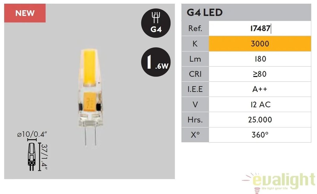 BEC LED G4 1,6W lumina calda 3000K 17487