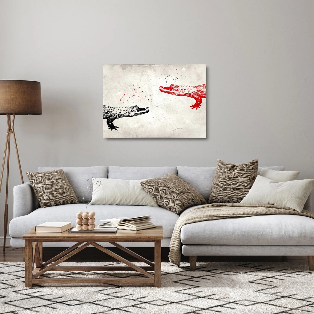 Tablou pe sticlă - Crocodili (70x50 cm)