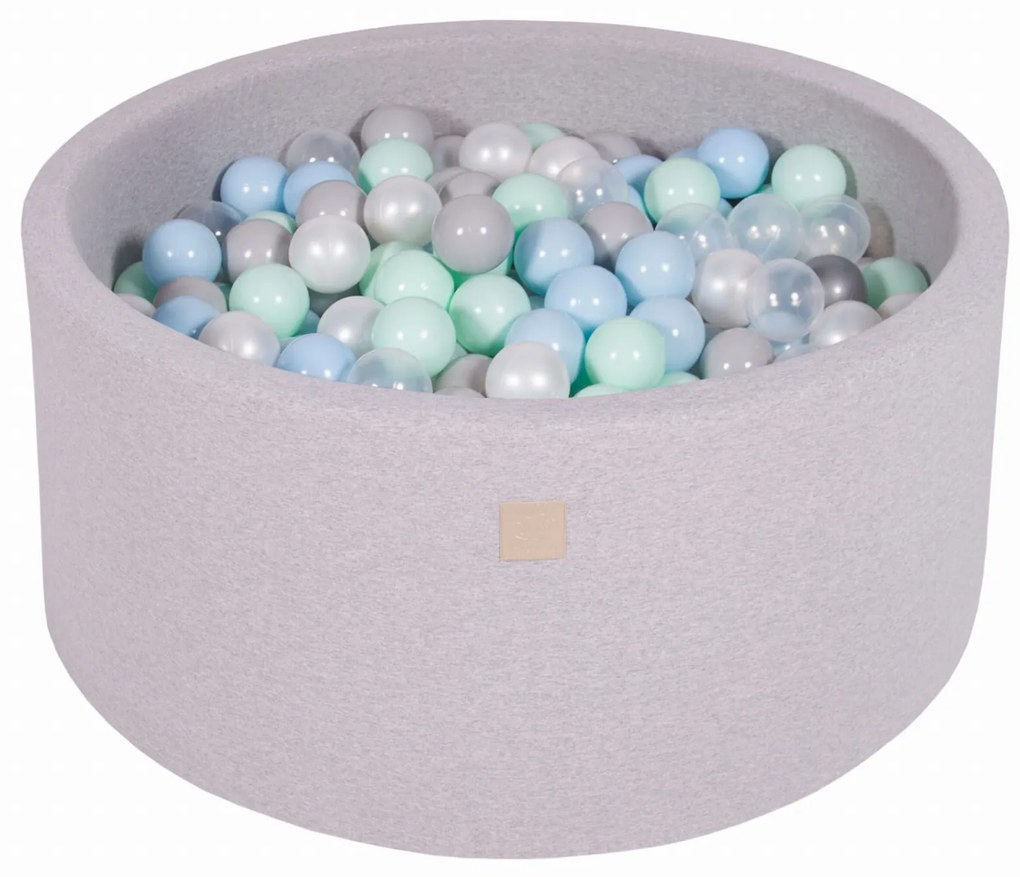 Meowbaby – Piscina rotunda 90×40 cm cu 300 mingi pentru copii – Light Grey