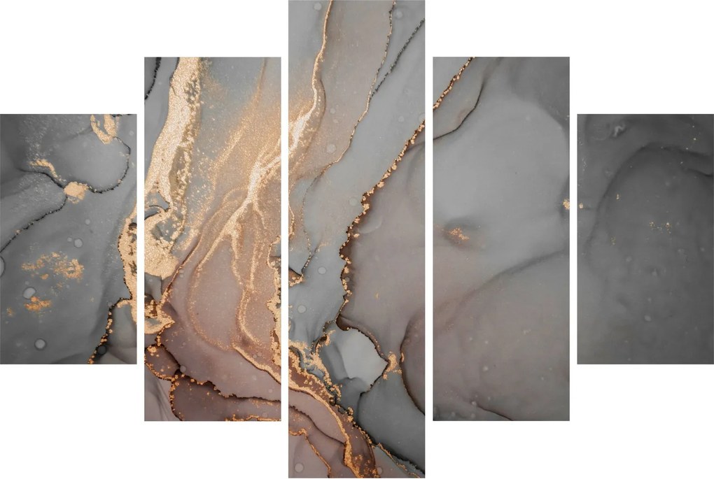 Tablou - Marmură gri-auriu (150x105 cm)