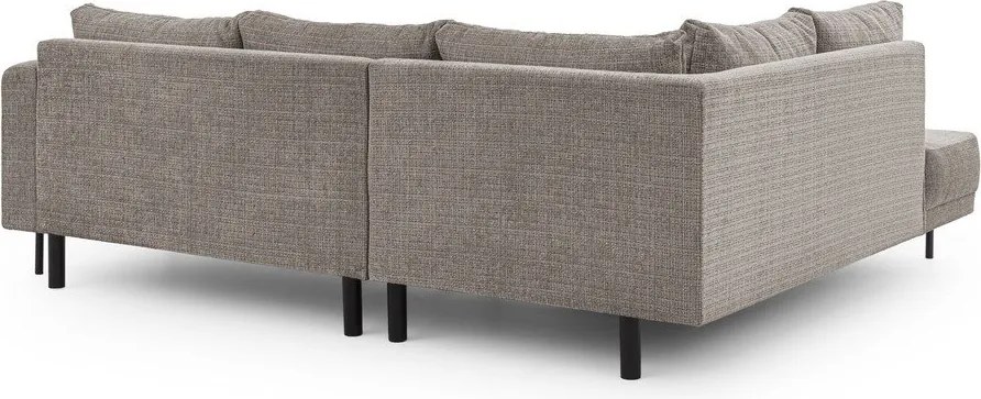 Colțar taupe cu tapițerie din chenille (cu colț pe partea stângă/în formă de ”L”) Mauris – Ropez