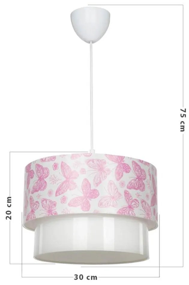 Lustră pentru copii albă/roz ø 30 cm – Squid Lighting
