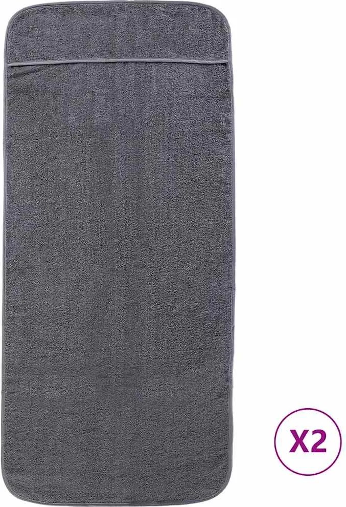vidaXL Prosoape de plajă, 2 buc., antracit, 60x135 cm, textil 400 GSM