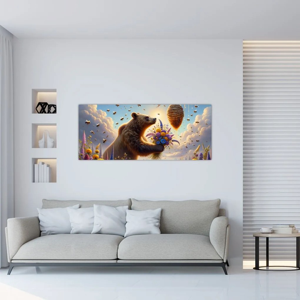 Tablou - Ursul și albinele (120x50 cm)