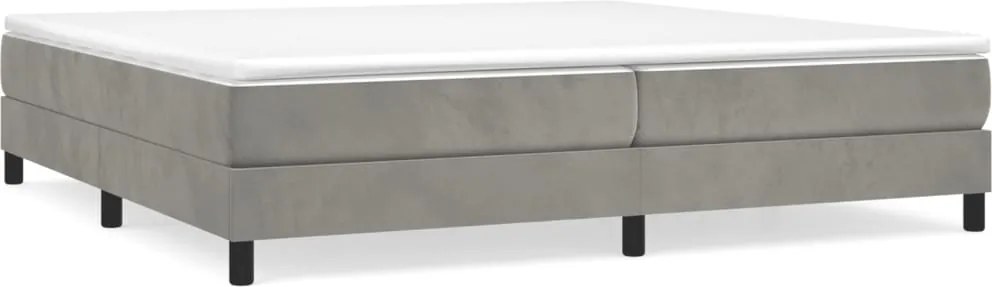 vidaXL Cadru de pat cu arcuri, gri deschis, 200x200 cm, catifea