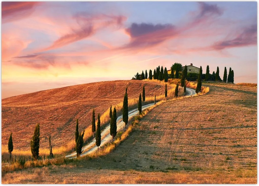 Tablou - Casa pe deal Toscana, Italia (70x50 cm)