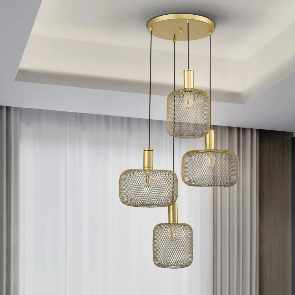 Lustra suspendata design decorativ modern Osiris 4 auriu