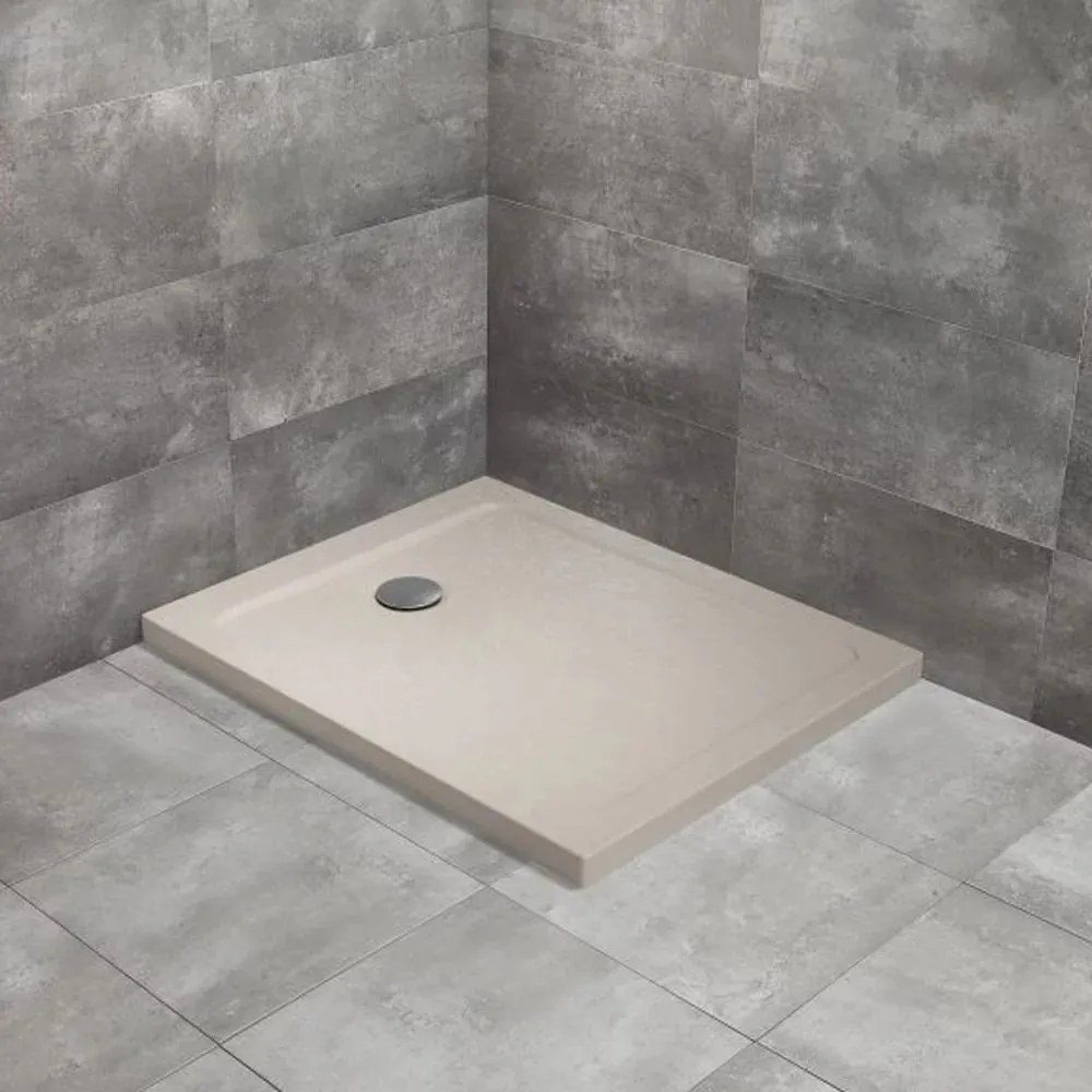 Cadita dus dreptunghiulara Radaway Doros F Stone 140x80 cm acril casmir